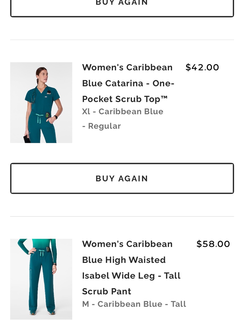 FIGS Caribbean Blue High-Waisted Wide Leg Scrub Pant